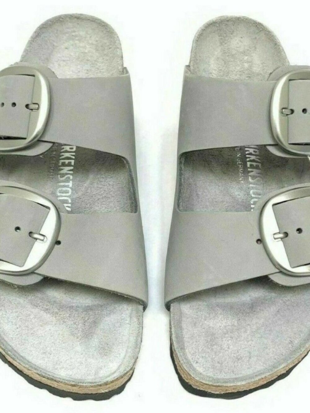 Birkenstock Arizona Big Buckle Dove Gray Nubuck Leather Gray Footbed Narrow